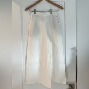 Massimo Dutti White Wide-Leg Pants